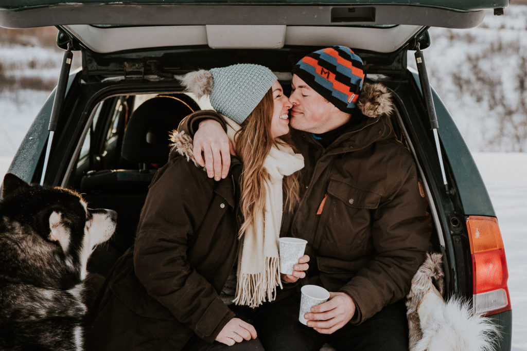 Norway wedding photographer captures winter engagement photoshoot in Alta