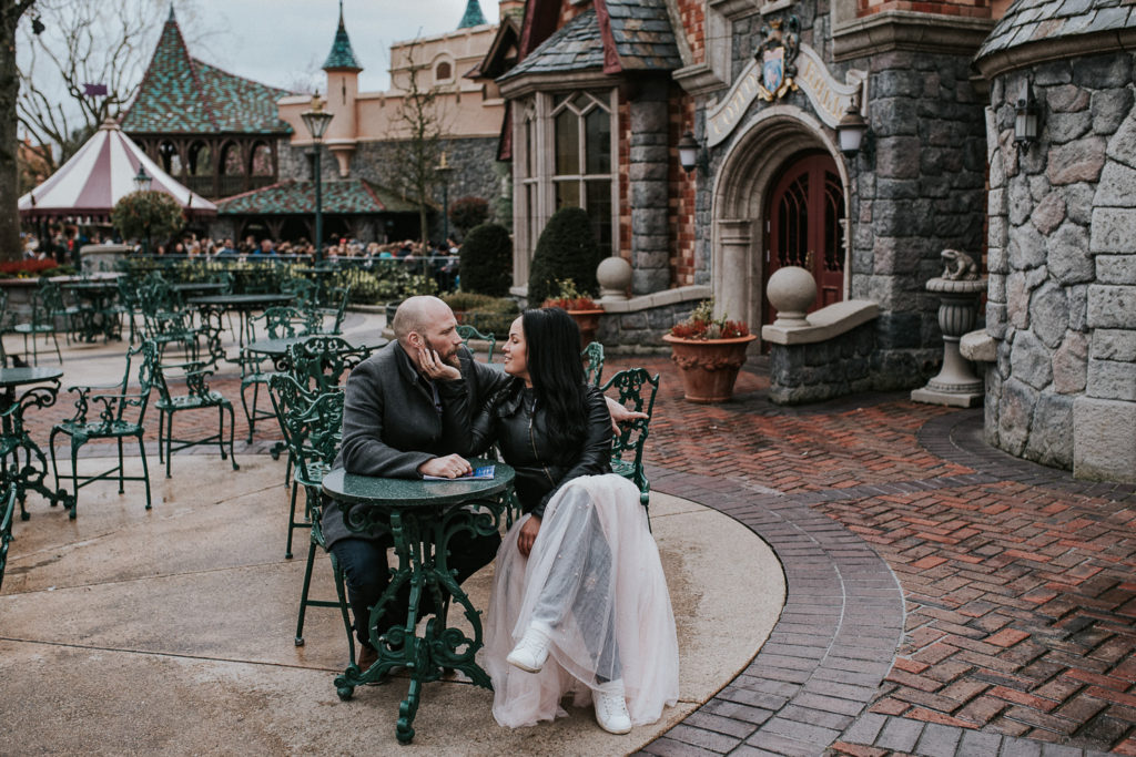 Amazing magical backdrops for fairytale honeymoon photoshoot in Disneyland Paris