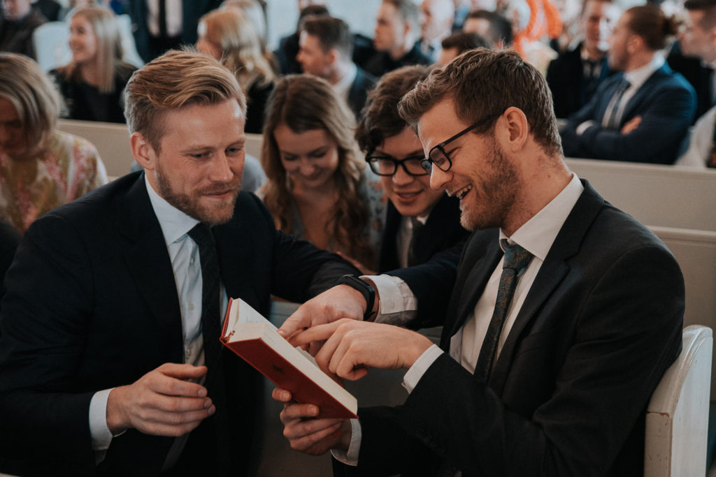 Wedding guests before the ceremony