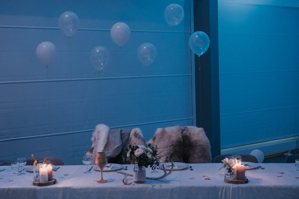 Beautiful atmosphere at a wedding reception
