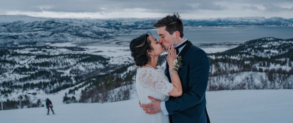 Snowmobile wedding Northern Norway