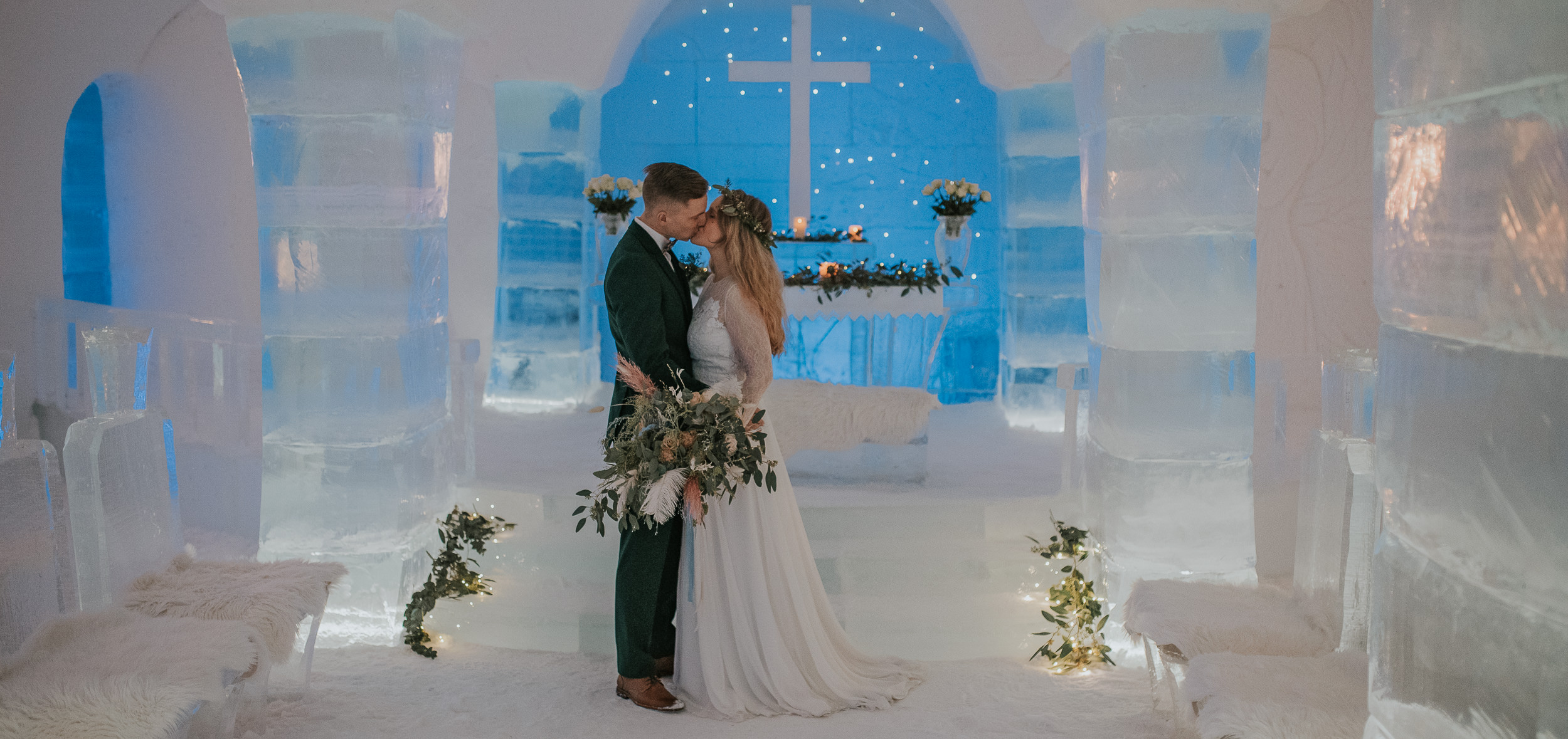 Ice hotel winter wedding Sorrisniva Alta Norway