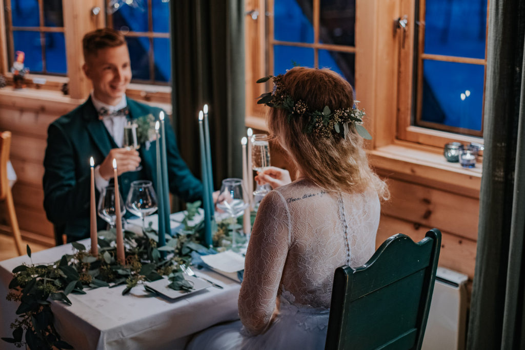 Beautiful wedding table arrangement - for intimate wedding in Norway
