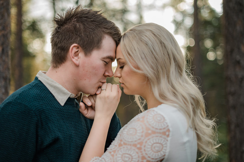 Engagement photo session in a forest in Norway
