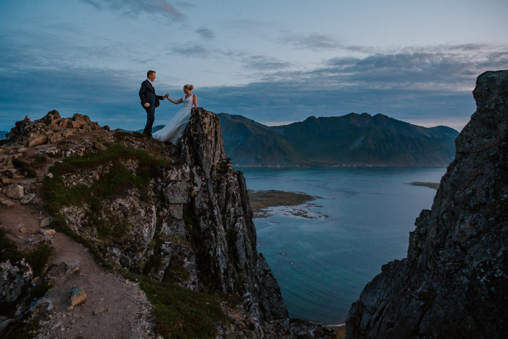 Beautiful adventure elopement in Lofoten islands, Norway