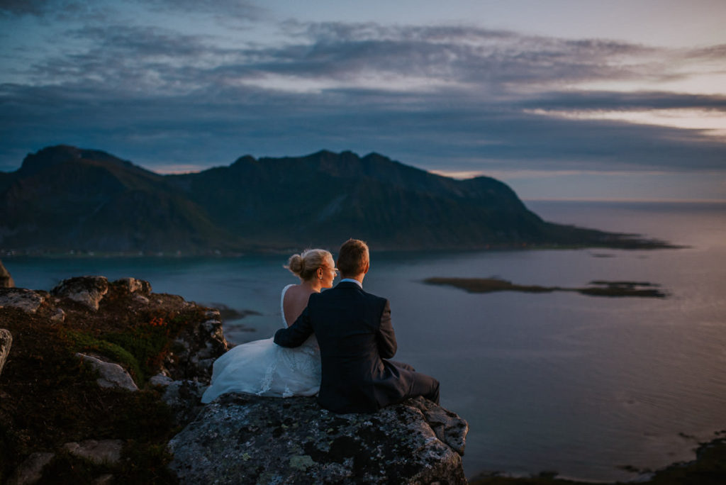 Mountain wedding in Lofoten islands, Norway