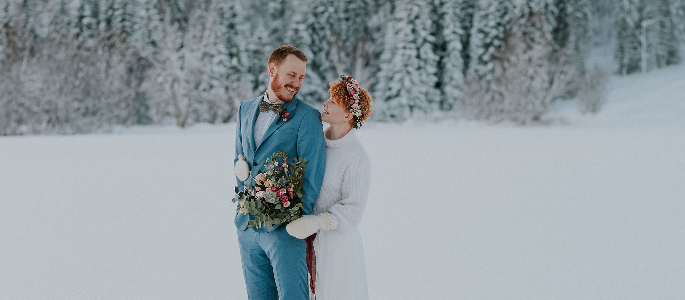 Nordic winter elopement in Norway - eloping in winter time