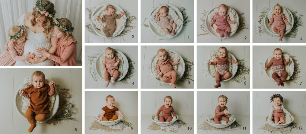 Ett år i bilder babyfotografering fra måned til måned Alta fotograf TS Foto Design