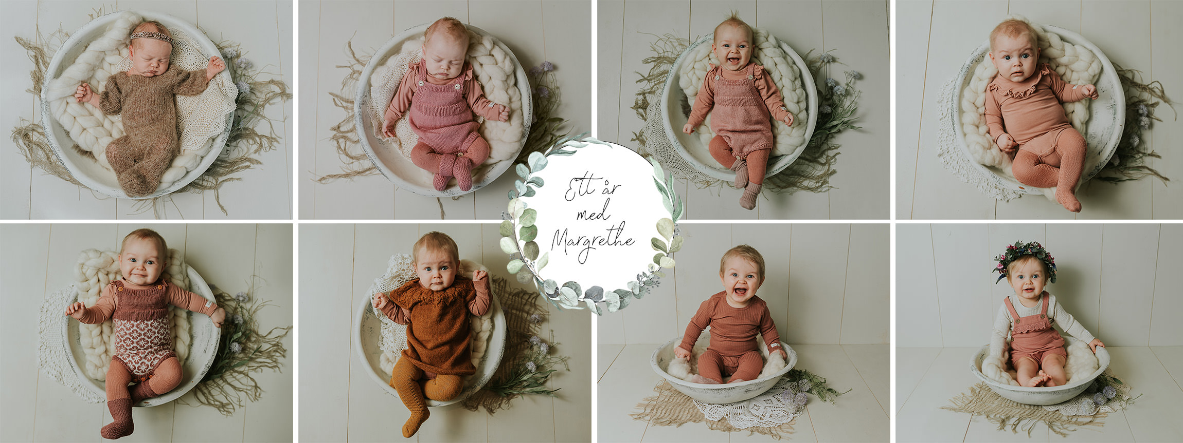Ett år i bilder babyfotografering fra måned til måned Alta fotograf TS Foto Design