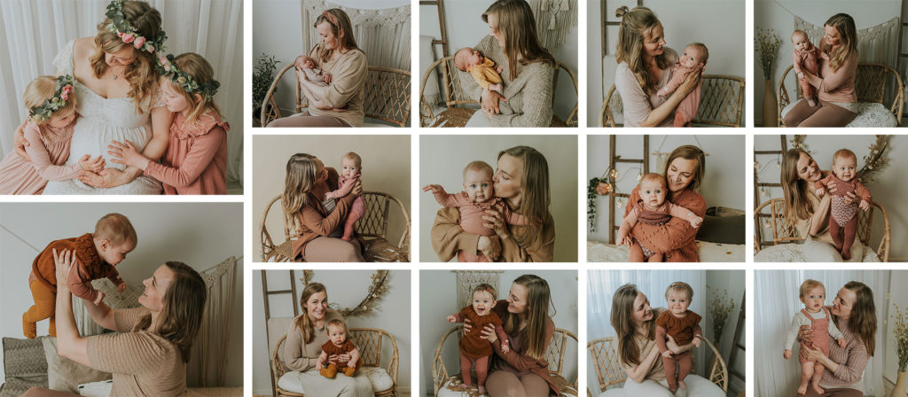 Ett år i bilder babyfotografering fra måned til måned baby jenta sammen med mamma i fotostudio -Alta fotograf TS Foto Design