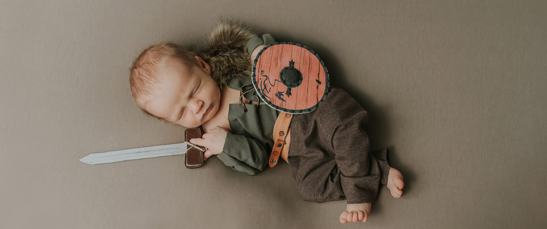 Viking theme newborn photoshoot Norway photographer TS Foto Design