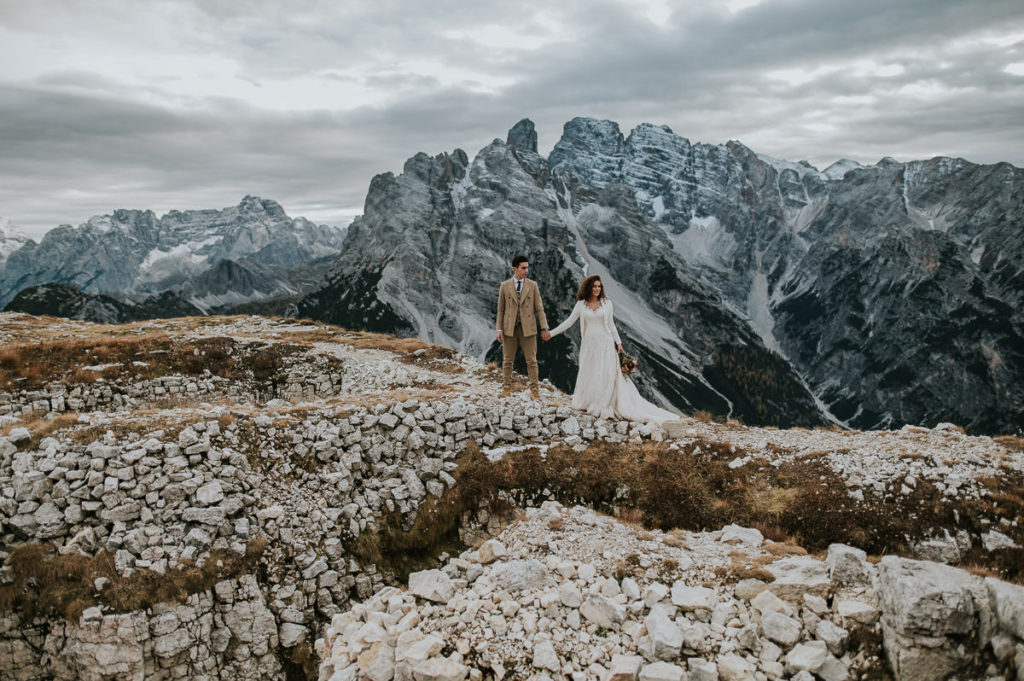 Mountain wedding in Italian dolomites captured by wedding photographer TS Foto Design