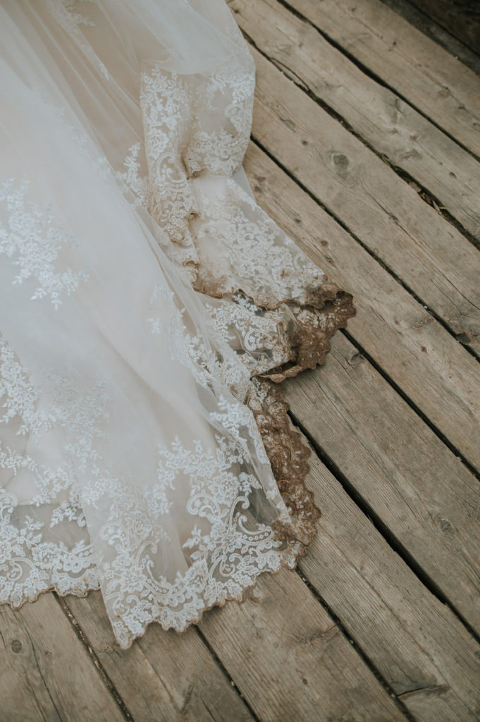 Dirty lace elopement dress