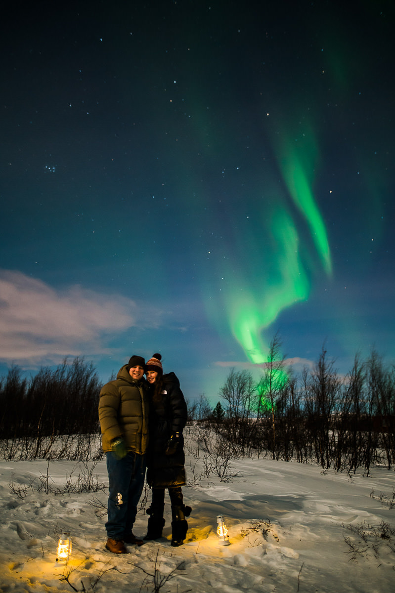 A couple just got engaged under the northern lights in Alta Norway