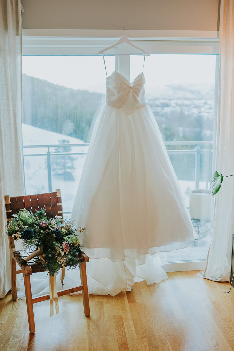 Stunning big wedding gown with a bow