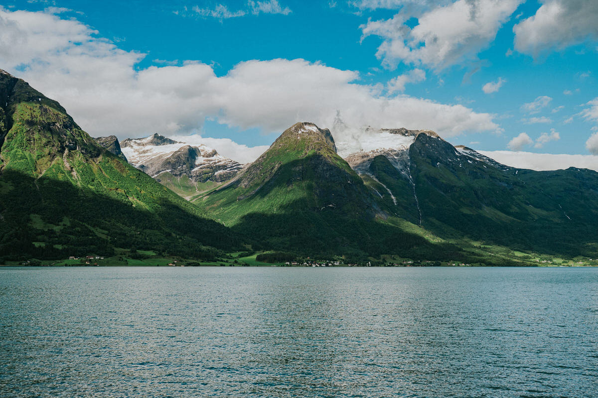 Fjord and mountain view in Western Norway