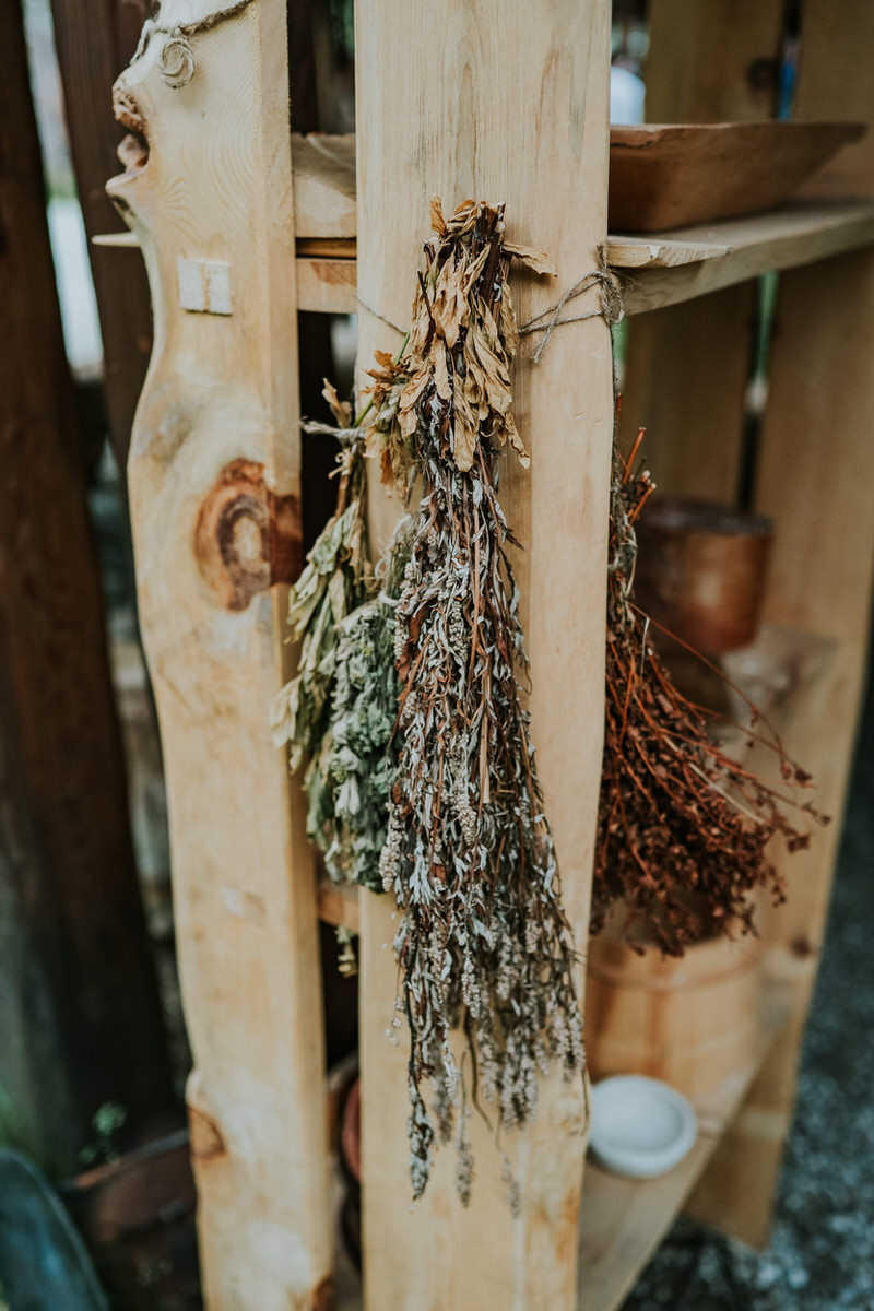 Dried herbs in viking village